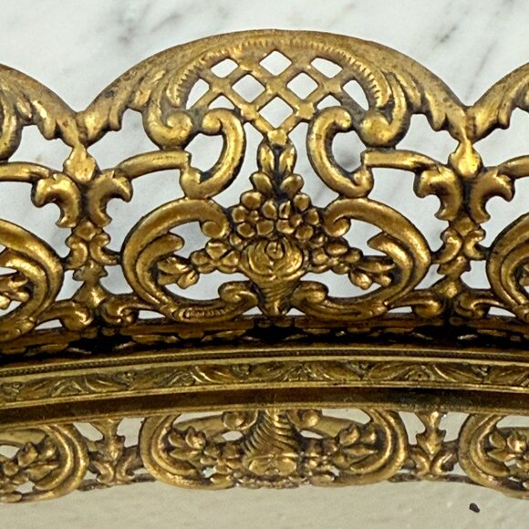 Vintage Hollywood Regency Vanity Mirror/Tray - Picture 9 of 14